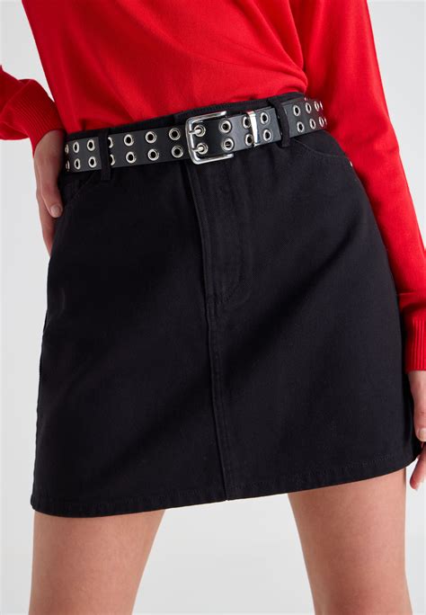 Womens Black Denim Mini Skirt | Peacocks