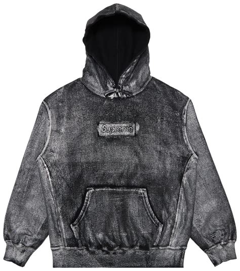 SUPREME MM6 MAISON MARGIELA FOIL BOX LOGO HOODED SWEATSHIRT BLACK