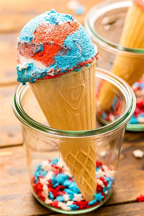 Red, White and Blue Ice Cream {No Churn} - Julie's Eats & Treats