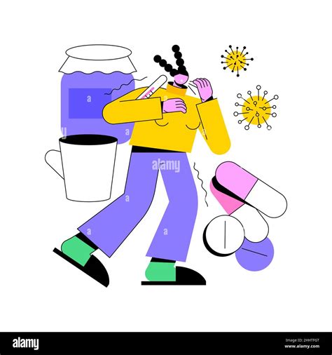 Seasonal Flu abstract concept vector illustration. Seasonal influenza virus, contagious ...