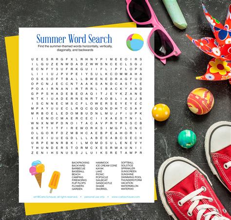 Grab this Fun Summer Word Search Printable - Carla Schauer Designs