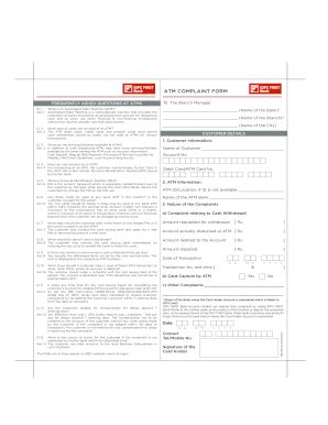 IDFC ATM Complaint Form - IDFC FIRST Bank - Fill and Sign Printable ...