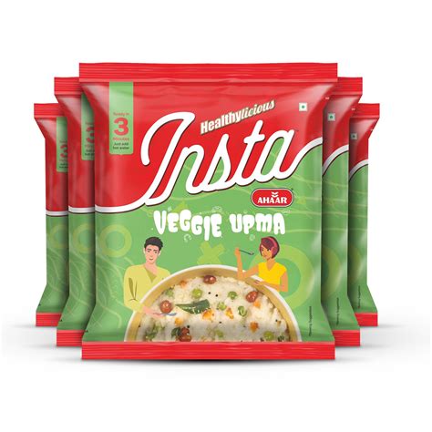 Insta Ahaar Veggie Upma Ready-to-Eat - Pack of 5 (60g Each) | Instant ...