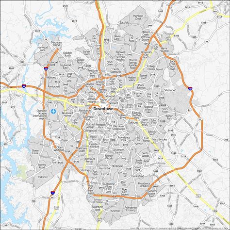Printable Map Of Charlotte Metro Area