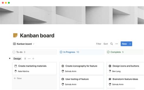 Kanban board | Notion Template