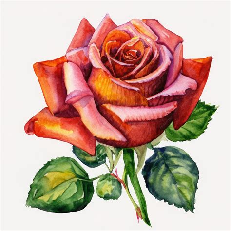 Premium Photo | Red rose watercolor painting design