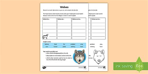 Wolf Worksheet / Worksheets