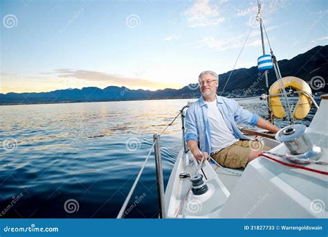 Happy sailing man boat stock image. Image of boat, captain - 31827733