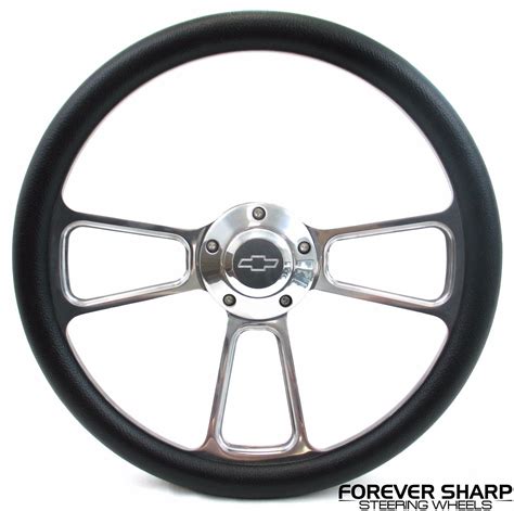 14" Billet Aluminum Black Steering Wheel Set Chevy 1948-59 Truck Pickup Models | eBay