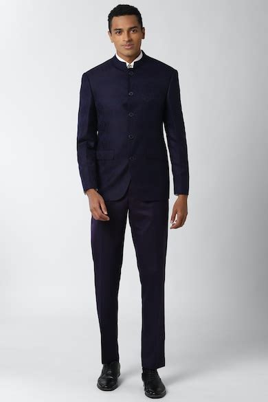 Buy Men Navy Textured Wedding Two Piece Suit Online - 603182 | Peter ...