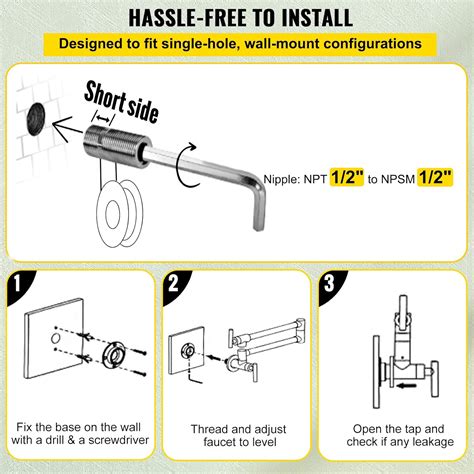 VEVOR Pot Filler Faucet, Solid Brass Commercial Wall | Ubuy India