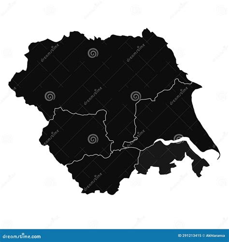 Outline Map of Yorkshire and the Humber is a Region of England, with Borders of the Ceremonial ...