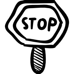 Stop hand drawn signal - Free signs icons