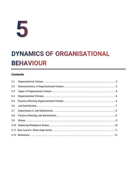 3141909 OB GTU Study Material Notes Unit-5 - Contents 5 Organizational ...