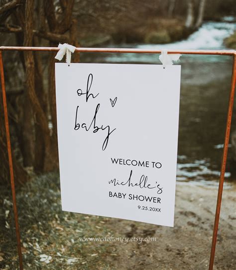 Minimalist Welcome Baby Shower Sign Modern Baby Template - Etsy UK