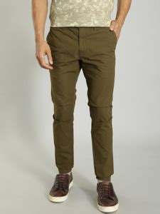 INDIAN TERRAIN Tapered Men Green Trousers - Buy INDIAN TERRAIN Tapered ...