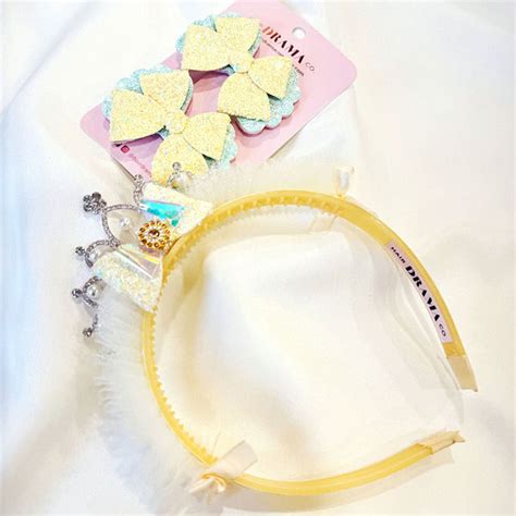 Little Miss Sunshine Set – Glitter Hairband + Bow & Rainbow Clips ...