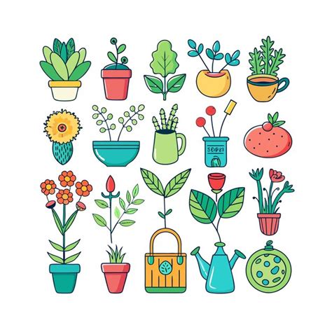 Realistic gardening and plants different icons set | Premium Vector