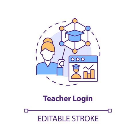 Teacher login concept icon. Assign tasks. Learning management system ...