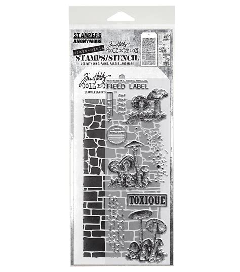 Tim Holtz Mixed-Media Stamps & Stencil-Set #12 - 787790627913