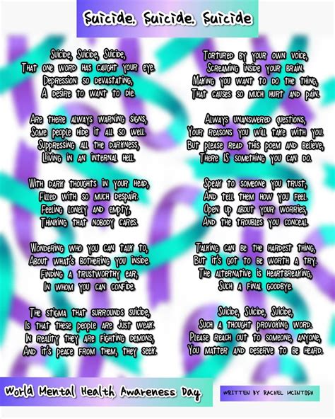 Elgin woman Rachel McIntosh pens poem for World Mental Health Awareness Day