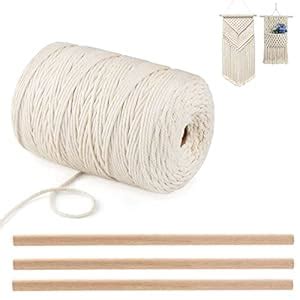 ecofynd Easy Cotton DIY Kit for Wall Hanging | 200 Meter Rope, 10" Wood ...