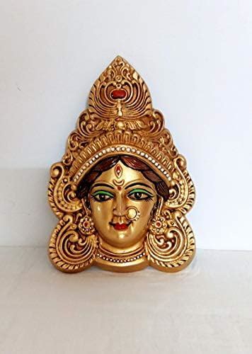 Buy ARTVARKO Brass Metal Goddess Durga Face Wall Showpiece Hanging ...