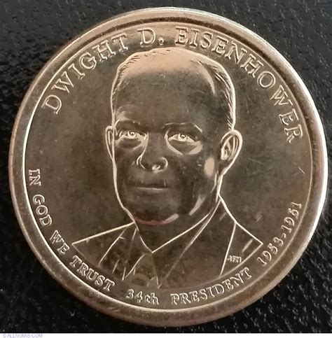 1 Dollar 2015 D - Dwight D. Eisenhower, Dollar, Presidential Series ...