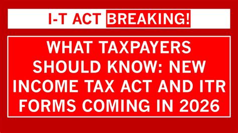 Big Changes Ahead: Government to Introduce New ITR Forms and Tax Law in ...