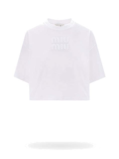 Miu Miu T Shirt White Womens Miu Miu