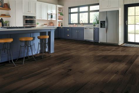 Black Brown 5" Hickory Engineered Hardwood Flooring | Bruce