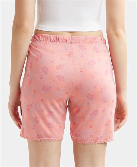 Buy Micro Modal Cotton Relaxed Fit Printed Shorts with Side Pockets ...
