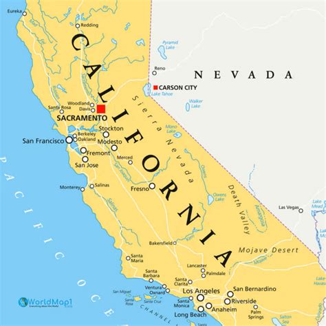 California Cities Map - Guide of the World
