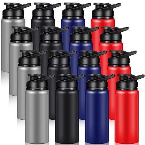 Amazon.com: Mimorou 16 Pack Aluminum Water Bottles Metal Travel Bottles ...