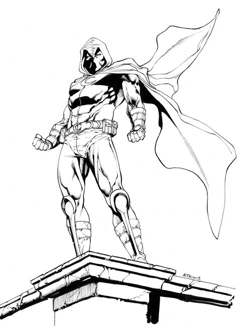 Moon Knight Drawing Tutorial ~ Learn How To Draw Moon Knight (moon ...