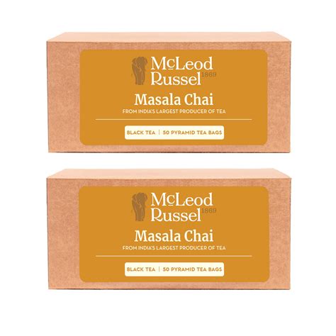 McLEOD RUSSEL 1869 Masala Chai | Pack Of 2 | 100 (50N X 2) Pyramid Tea ...