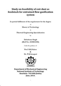 Study on feasibility of coir dust as feedstock for entrained flow ...