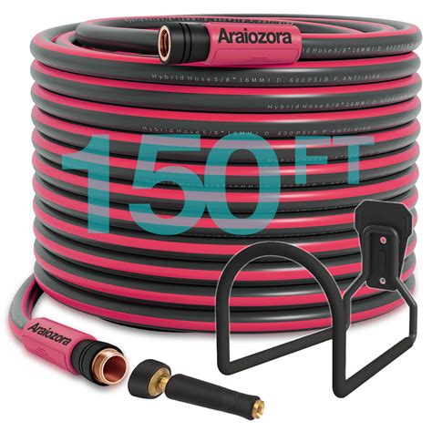 Garden Hose 150 FT,Heavy Duty Flexible Hybrid 5/8 Inch Rubber Water ...
