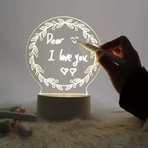 One Stop Click 3D Acrylic LED Writing Board with Rewritable Dry Erase ...