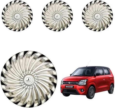 KYZO CAR WHEEL CAP/ WHEEL COVER TURBINE DESGIN (A) "SILVER_BLACK" 13 ...