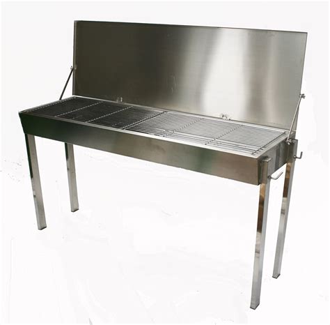 Large Commercial Stainless Steel Charcoal BBQ Grill with Lid ...