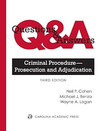 Buy Criminal Procedure: Prosecution and Adjudication; Multiple Choice ...