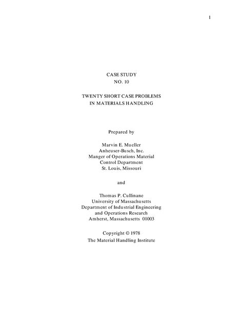 Cs short Case problems - take help - CASE STUDY N O. 10 TWEN TY SH ORT ...