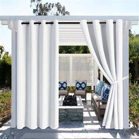 Amazon.com: Hiasan White Outdoor Curtains for Patio Waterproof - Indoor ...
