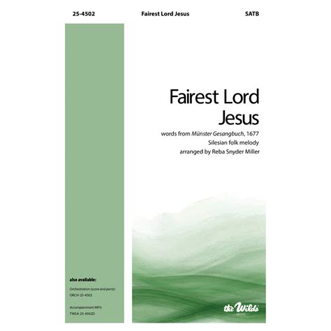 Fairest Lord Jesus (SATB) by Reba Snyder Miller, Silesian folk melody ...