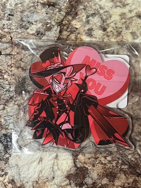 "Vivziepop Hazbin Hotel Lucifer ""Miss You"" Valentine's Keychain ...
