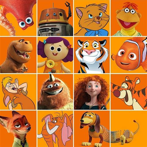 #disney #orange #colors | Disney character art, Disney characters ...