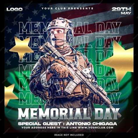 Premium PSD | Memorial day post template