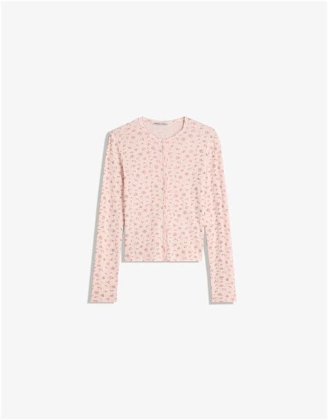Printed openwork cardigan - BSK Teen | Bershka