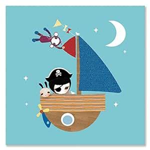 Oopsy Daisy Canvas Wall Art Smooth Sailing by Schmooks, 21 by 21-Inch ...